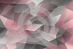 Gradient abstract horizontal triangle background. Pink and grey polygonal backdrop