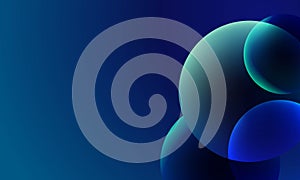 Gradient background with dark blue and teal circles. realistic isometric vector illustration