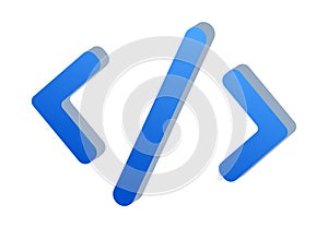 Gradient blue 3D code brackets icon