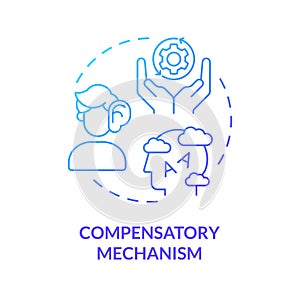 Gradient blue line icon compensatory mechanism concept photo