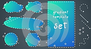 Gradient blue templates set for design