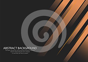 Gradient Brown Shape Side Line With Black Background, Wallpaper. Design Graphic Vector