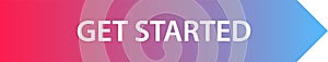 Gradient button. Rectangular get started button , icon colorful gradients web icons.