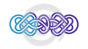 Gradient Celtic Knot Flowing Decorative Element, vector design Generative AI