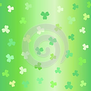 Gradient clover pattern. Seamless vector background