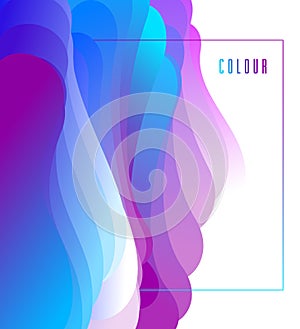 Gradient color 3D fluid shape vector abstract background, dynamic dimensional design element in motion.