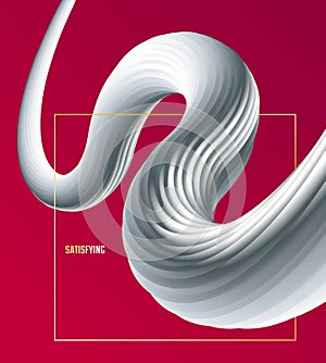 Gradient color 3D fluid shape vector abstract background, dynamic dimensional design element in motion.