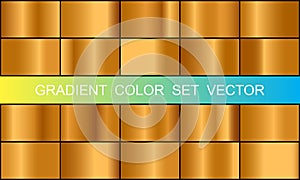 gold gradient color set, gradient color pallet, metallic gradient color vector set, glossy Gradients Vector