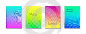 Gradient colorful minimal vector backgrounds. Abstract striped bright covers, banners, flyers backdrops