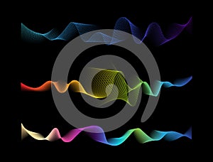 Gradient colorful sound waves 3d