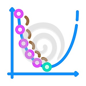 gradient descent algorithm color icon vector illustration