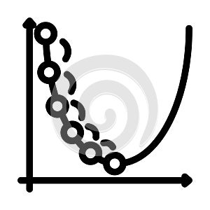 gradient descent algorithm line icon vector illustration