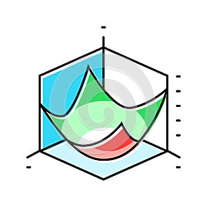 gradient descent arrow machine color icon vector illustration