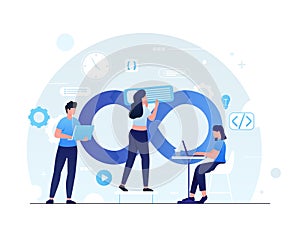 Gradient devops illustration Vector illustration.