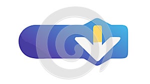 Gradient Download Button Icon for User Interface, vector design Generative AI