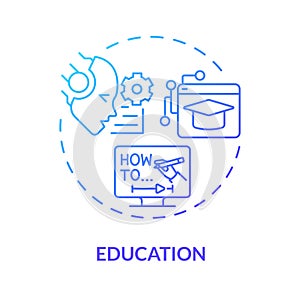 2D gradient education line icon concept