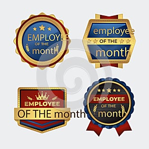 Gradient employee of the month badges Vector illustration