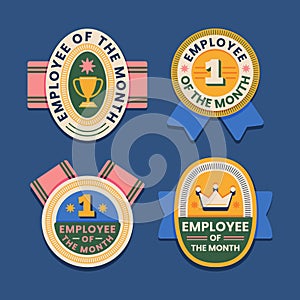 Gradient employee of the month frame Vector illustration