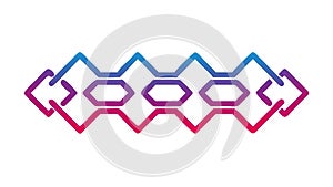 Gradient Geometric Chain Pattern, Interconnected Abstract Border - vector design Generative AI