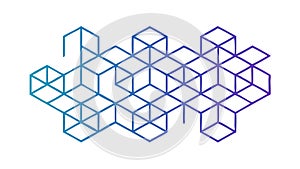 Gradient Geometric Cube Pattern Vector for Abstract Tech Backgrounds, vector design Generative AI