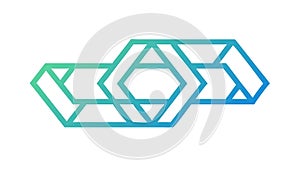 Gradient Geometric Hexagon Abstract Pattern, Modern Tech Background, vector design Generative AI