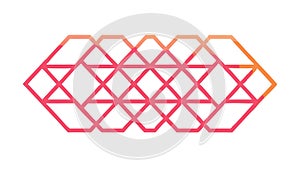 Gradient Geometric Hexagonal Grid Pattern, vector design Generative AI