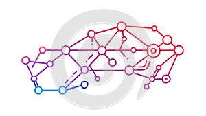 Gradient Geometric Network, Abstract Digital Connectivity, vector design Generative AI