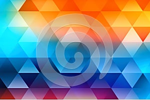 Gradient geometric triangular colorful background created with generative AI technology