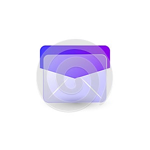 Gradient glass morphism email icon design vector