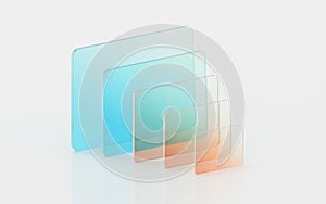 Gradient glass with white background, 3d rendering
