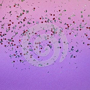 Gradient glitter background in trendy colors. Violet and pink texture.