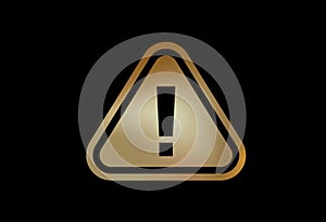 Gradient gold stop warning sign flat icon symbol vector format