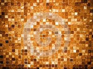 Gradient goldcolored mosaic tiles