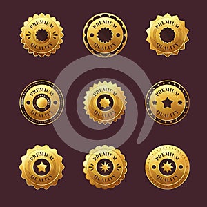 gradient golden luxury badges collection vector design illustration