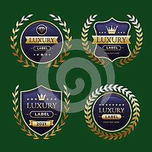 gradient golden luxury badges set vector design illustration