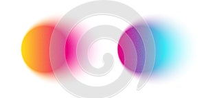 Gradient, gradation circle, grain noise texture abstract background. Neon watercolor gradient blend mesh. Vector