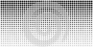 Gradient halftone dots background, horizontal template using halftone dots pattern. Vector illustration photo