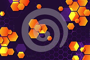 gradient hexagonal background with dots vector design illustration