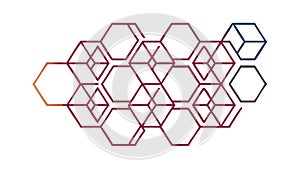 Gradient Hexagonal Geometric Pattern, Repeating Grid, vector design Generative AI