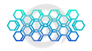 Gradient Hexagonal Grid, Modern Tech Pattern, vector design Generative AI