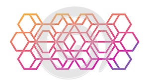 Gradient Hexagonal Grid Pattern, Modern Abstract Vector Design, vector design Generative AI