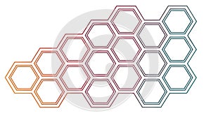 Gradient Honeycomb Hexagon Grid Pattern, Modern Tech, vector design Generative AI