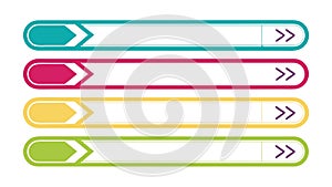 Gradient Horizontal Button Bar Elements, vector design Generative AI