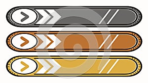 Gradient Horizontal Button Set with Arrows, vector design Generative AI