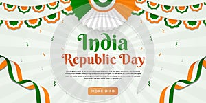 gradient India republic day horizontal banner illustration