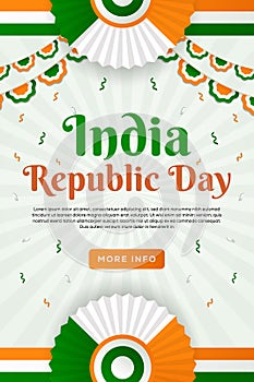 gradient India republic day vertical banner illustration