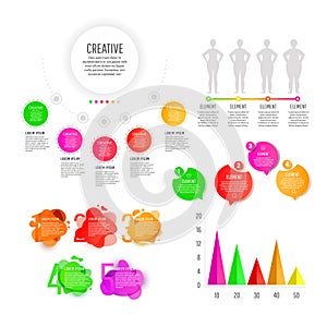 Gradient infographics element of chart, graph, diagram