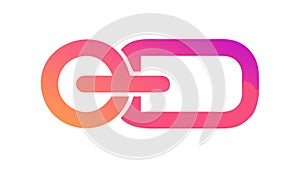 Gradient Interlocking Chain Link Icon, vector design Generative AI