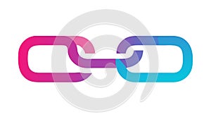 Gradient Interlocking Chain Link Icon, vector design Generative AI
