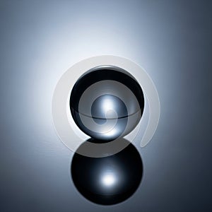 A gradient of light to dark gray enhancing the sphere s reflective